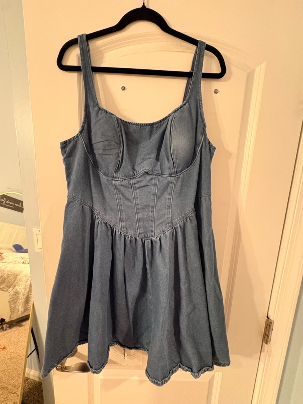 Denim Fit-and-Flare Dress